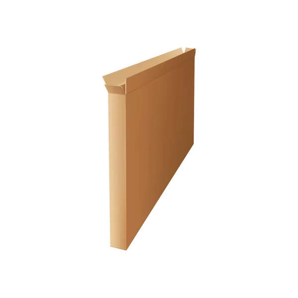 Caja Cartón Empaquetado Paquete Aislado Maqueta Vector Cartón Embalaje Estrecho — Vector de stock