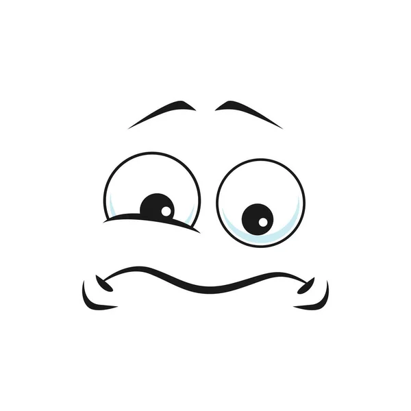 Cartoon Sad Face Vector Unhappy Upset Emoji Funny Facial Expression — Stock Vector