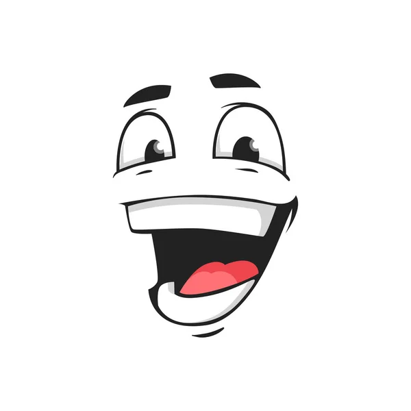 Cartoon Gezicht Vector Icoon Gelukkige Emoji Lachen Gezichtsuitdrukking Met Lach — Stockvector