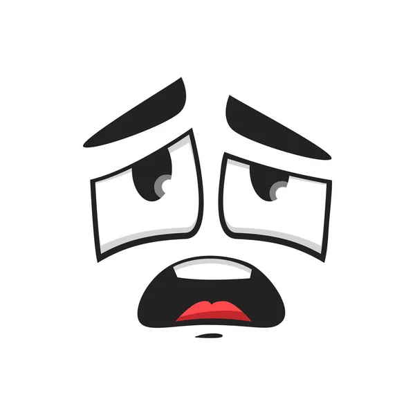 Cartoon Face Vector Icon Disappointed Upset Emoji Funny Facial Expression — Stock Vector
