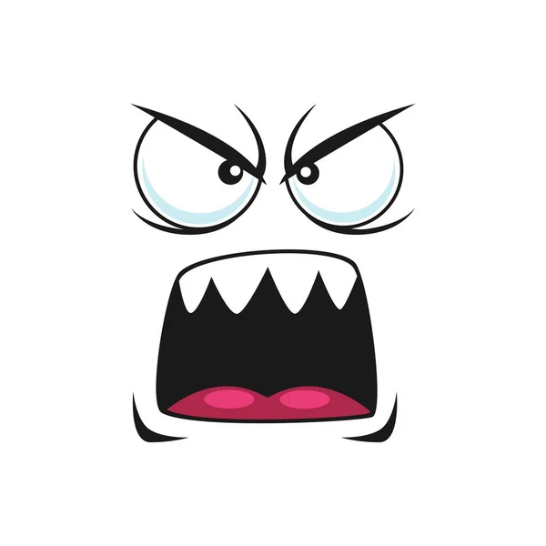Šokovaný Emotikon Špatné Náladě Rozzlobený Obličej Emojiho Osamoceně Křičící Smajlík — Stockový vektor