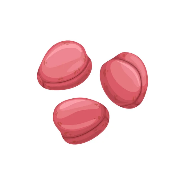 Kola Frutos Nuez Aislado Icono Dibujos Animados Planos Vector Rosado — Archivo Imágenes Vectoriales