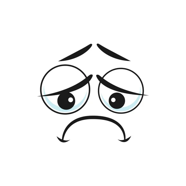 Depressed Sad Upset Emoticon Character Emoji Isolated Icon Vector Bored — Stock Vector