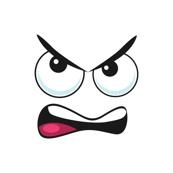 Irritated Angry Smiley Bad Mood Isolated Emoji Eyebrows Vector Bad — Stock Vector