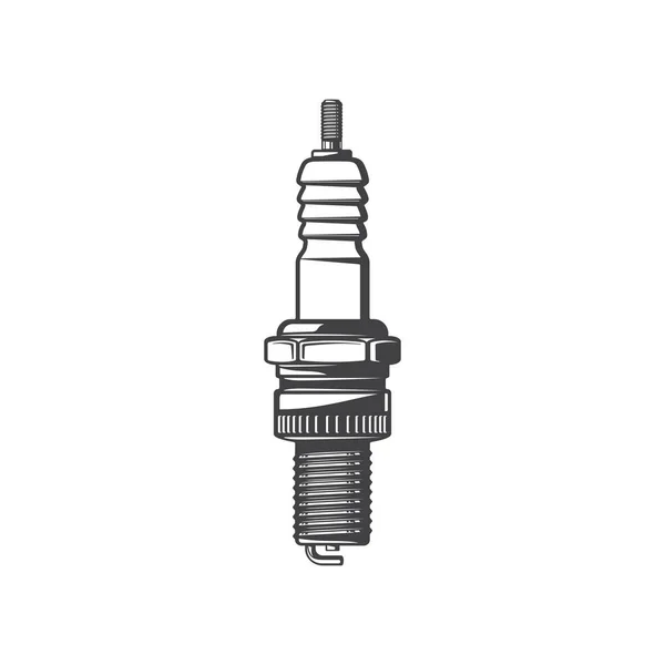 Sparkplug Metalen Schroefcilinder Met Centrale Laterale Elektroden Geïsoleerd Monochroom Icoon — Stockvector