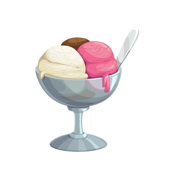 Helado Dulces Postre Comida Rápida Icono Menú Vectorial Aislado Helado — Archivo Imágenes Vectoriales