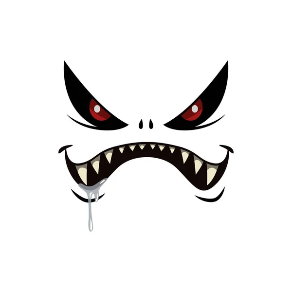 Monster Gesicht Isolierte Vektor Symbol Cartoon Emotion Halloween Wesen Mit — Stockvektor