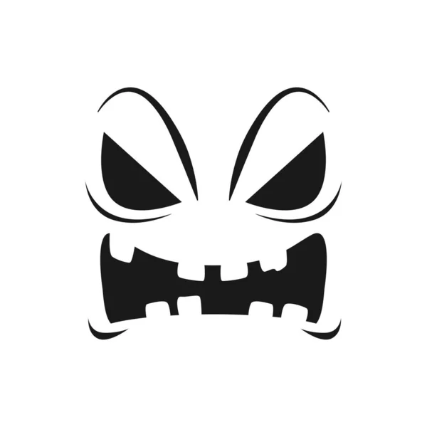 Halloween Abóbora Rosto Vetor Ícone Emoji Mal Assustador Com Olhos —  Vetores de Stock