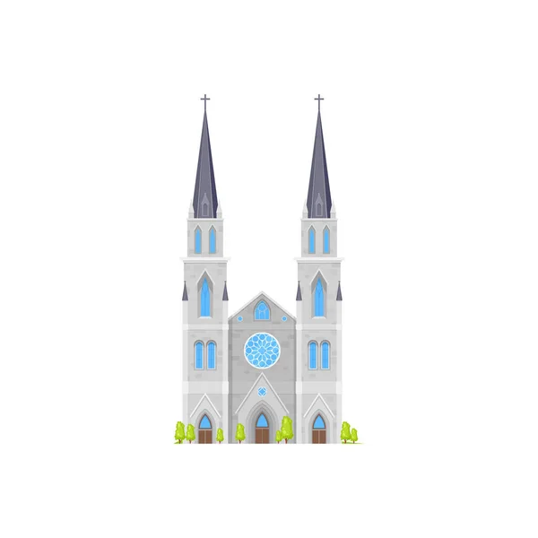 Domkirche Gebäude Tempel Und Kapelle Vektor Mittelalterlichen Architektur Ikone Katholische — Stockvektor