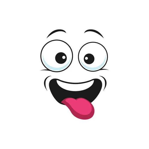 Sonriente Burlándose Alguien Manera Lúdica Emoticono Mostrando Lengua Icono Aislado — Vector de stock