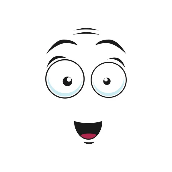 Emocionada Asustada Sorprendida Sonriente Asustada Aterrorizada Icono Aislado Emoji Emoticono — Vector de stock