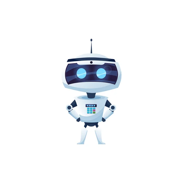 Ícone Vetor Robô Dos Desenhos Animados Caráter Cyborg Brinquedo Bot —  Vetores de Stock