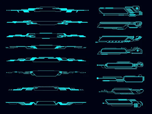 Hud Infoboxar Futuristiska Displaygränser Och Gränssnitt Element Vektor Hud Tech — Stock vektor