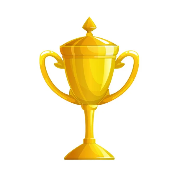 Golden Cup Trophy Icon Gold Award Winner Champion Prize Vector — Stock Vector