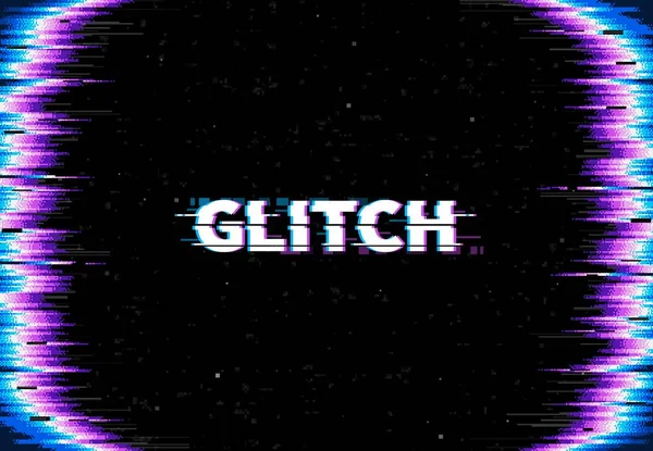 Glitch Scherm Achtergrond Monitor Fout Glitch Effect Signaal Verlies Gebroken — Stockvector