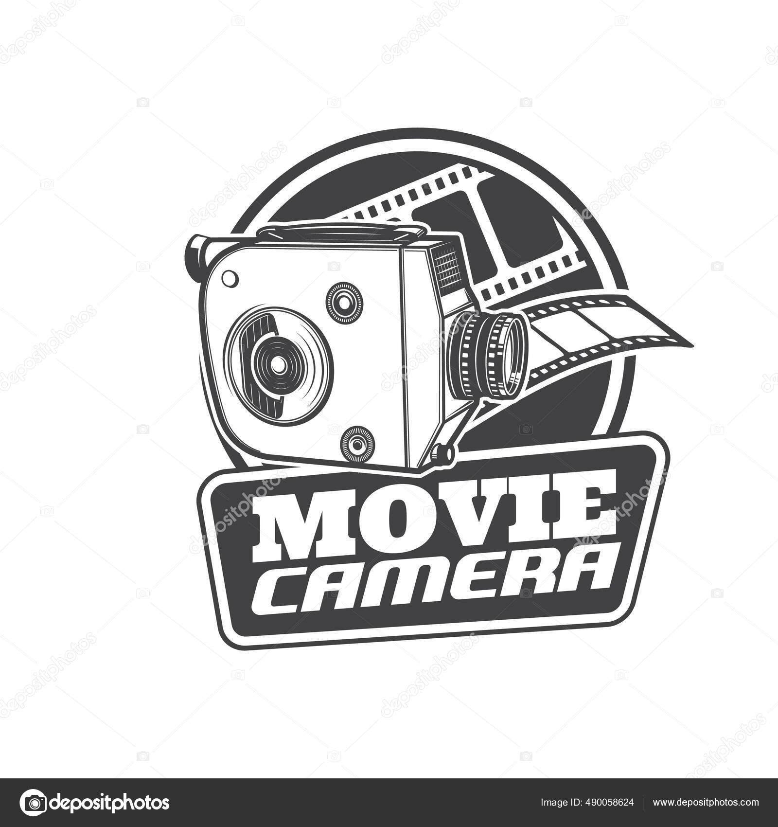 Filmkamera Ikone Retro Kino Und Vintage Videofilm Vektorzeichen