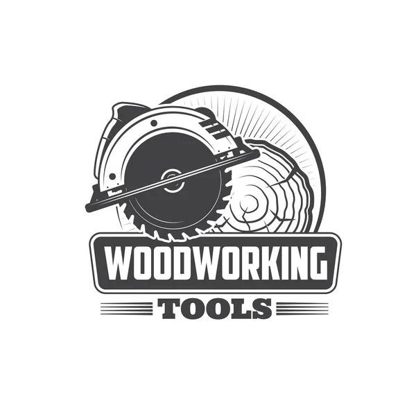 Woodworking Tools Joiner Carpenter Instruments Vector Workshop Icon Wood Carpentry — Stock Vector