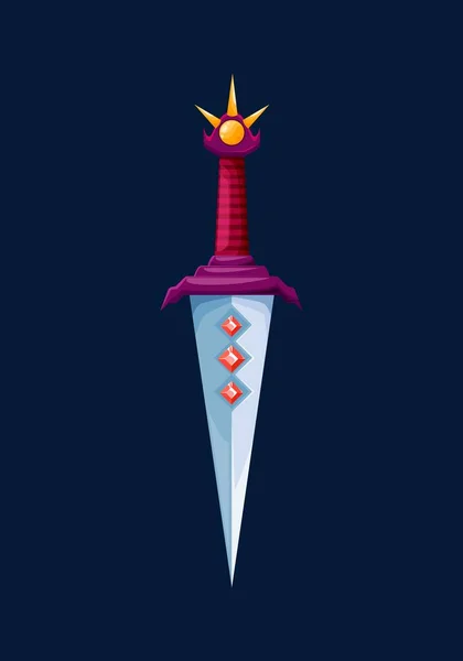 Sihirli Çelik Hançer Ortaçağ Şövalyesi Sihirli Kılıç Karikatür Savaşçısı Silahı — Stok Vektör