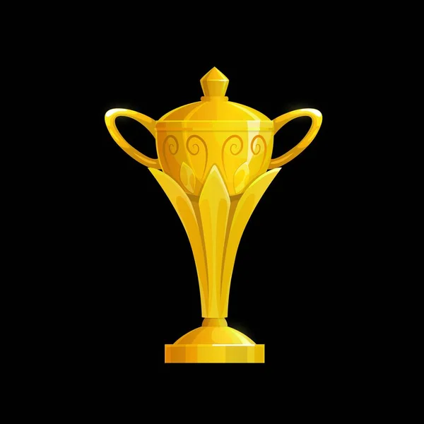 Golden Cup Vector Icon Game Interface Design Cartoon Gold Prize — Stock Vector