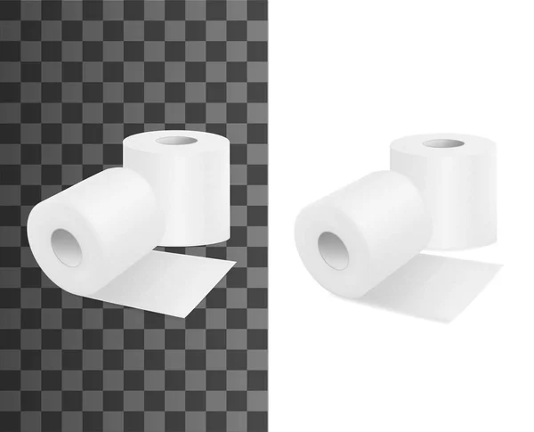 Rolo Toalete Papel Higiênico Realista Vetor Isolados Mockups Rolos Papel —  Vetores de Stock