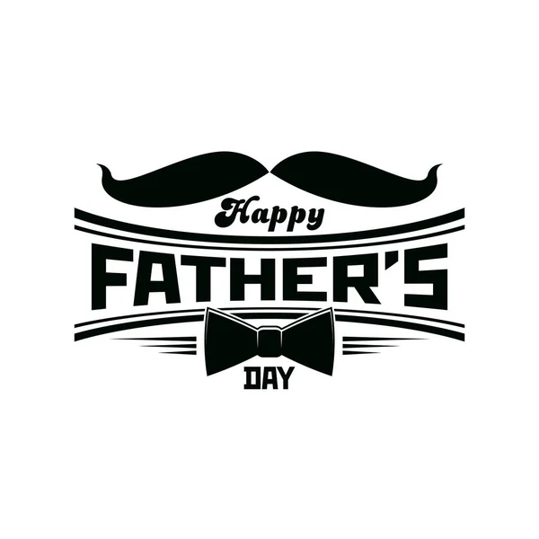 Icono Del Día Del Padre Con Bigotes Corbata Feliz Papá — Vector de stock