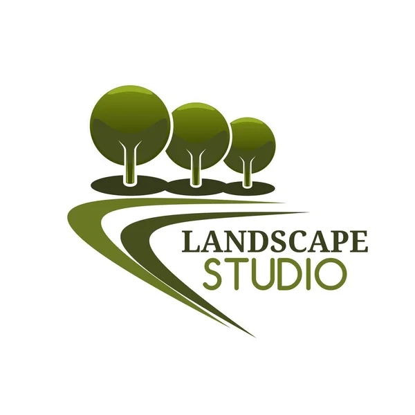Landscape Design Service Icon Gardens Landscaping Service Vector Symbol Landscape Vector Graphics