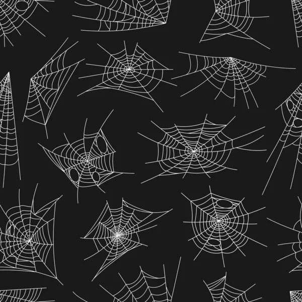 Patrón Tela Araña Tela Araña Sin Costura Para Halloween Fondo — Vector de stock