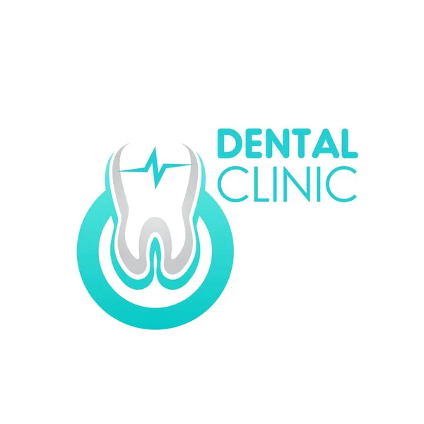 Icono Clínica Dental Signo Vectorial Con Diente Sano Para Servicio — Vector de stock