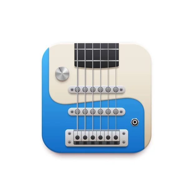 Elektrische Gitaar Muziek App Interface Vector Design Element Instrument Met — Stockvector
