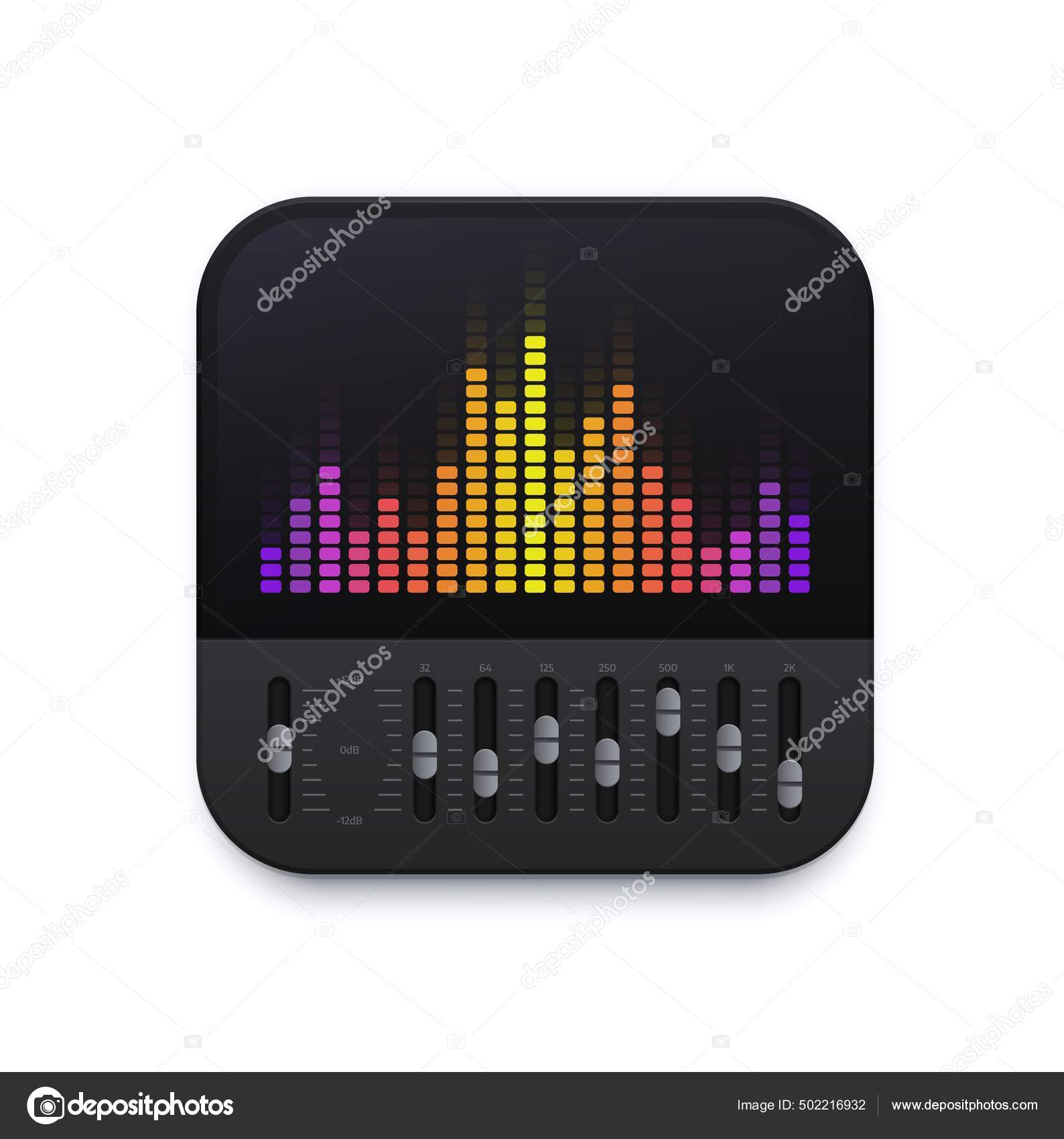 Música Ecualizador Sonido Icono Interfaz Aplicación Onda Audio