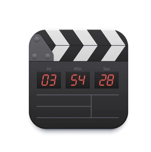 Filmklappbrett Video Record Interface Symbol Vektor Und Online Kino App — Stockvektor