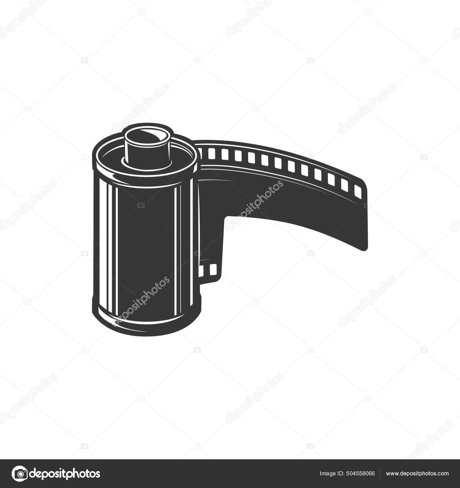 Film strip. Cinema reel. Negative tape of movie. Frame for photo and video.  Seamless filmstrip on white background. Old photography icon. Black vintage  roll. Vector Stock Vector