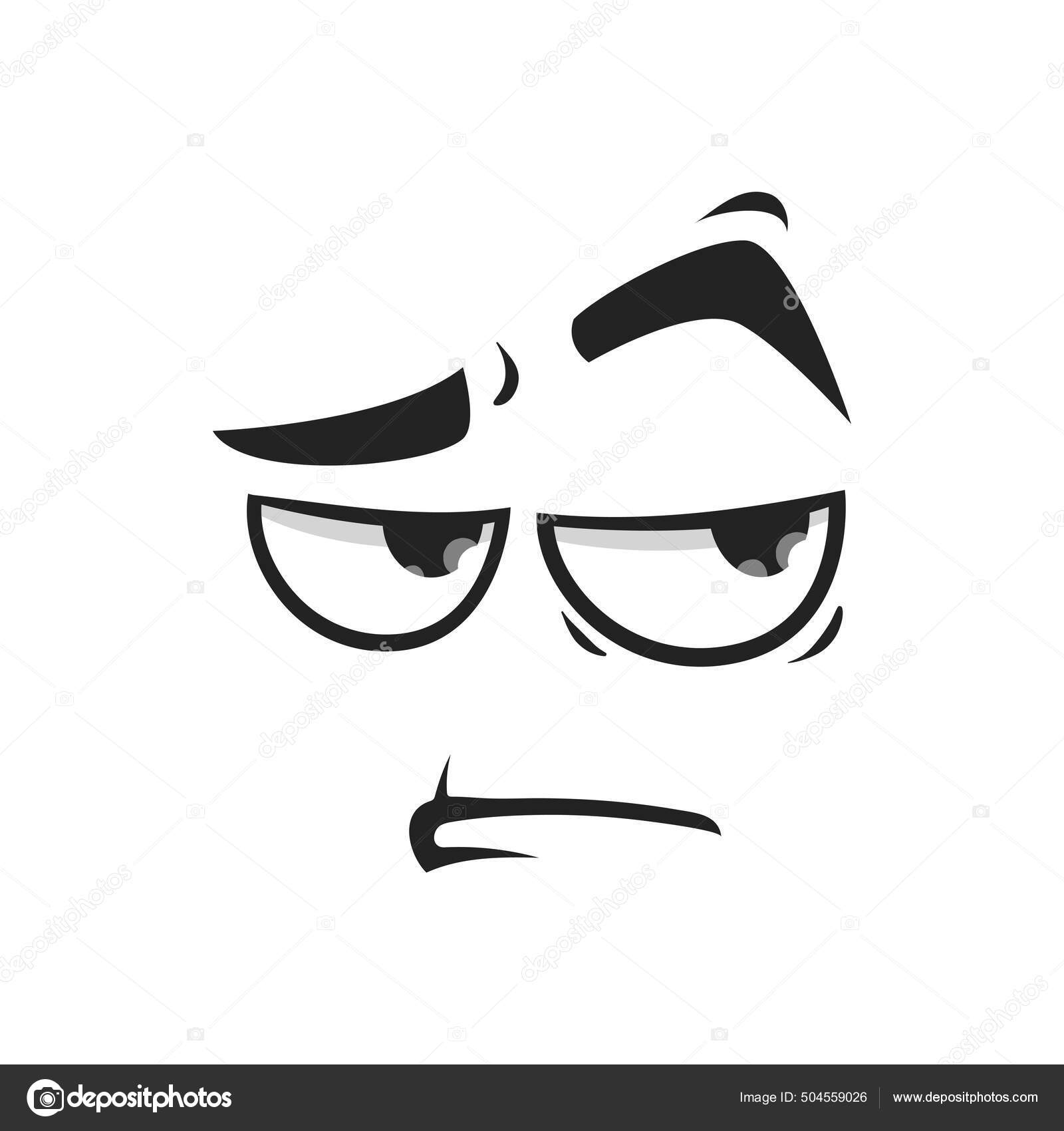 Cartoon Face Vector Icon Scared Funny Emoji Plaintive Facial