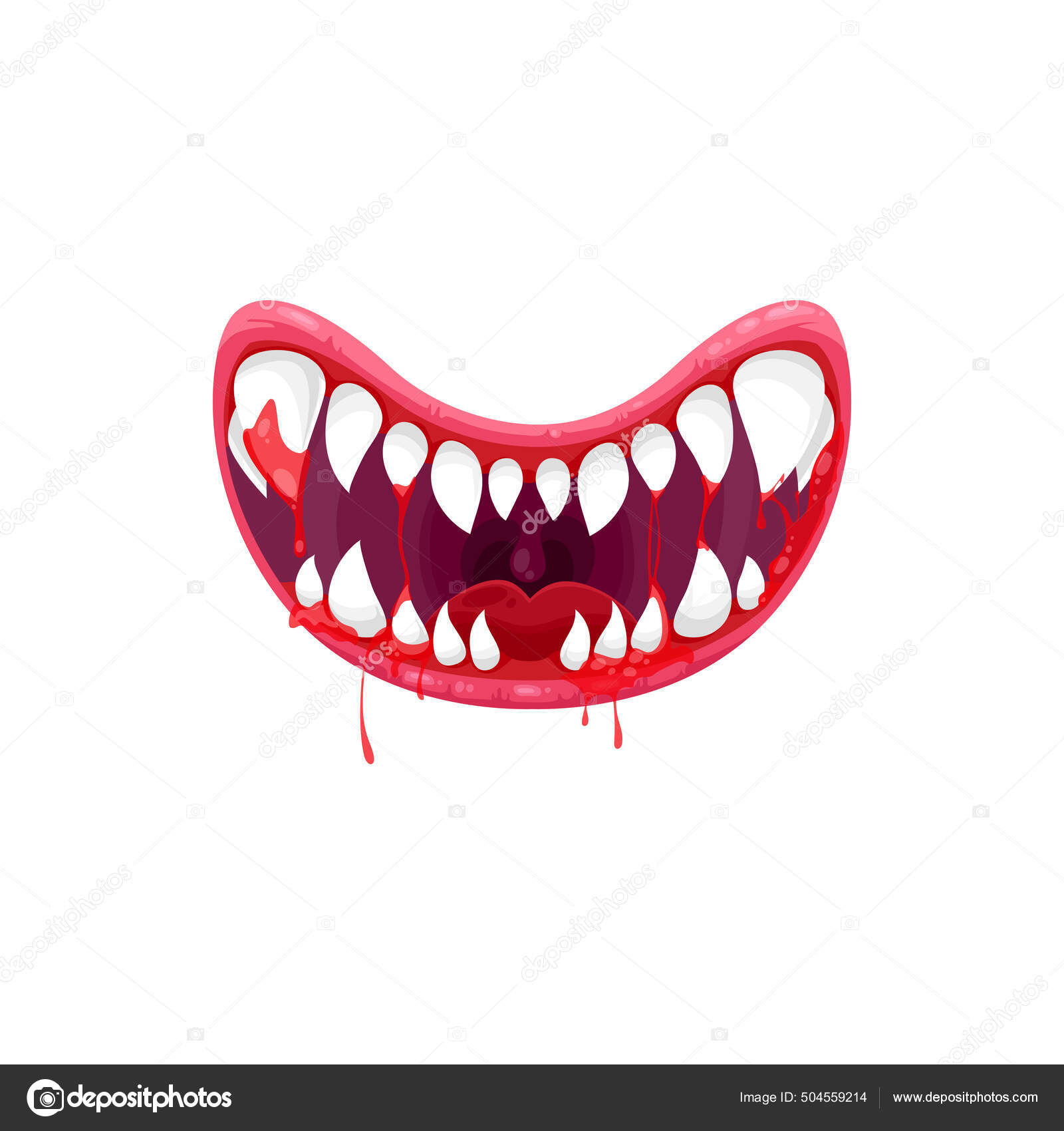 Boca Monstro Ícone Vetor Sorridente Mandíbulas Assustadoras Sorrir Com  Dentes imagem vetorial de Seamartini© 458119452