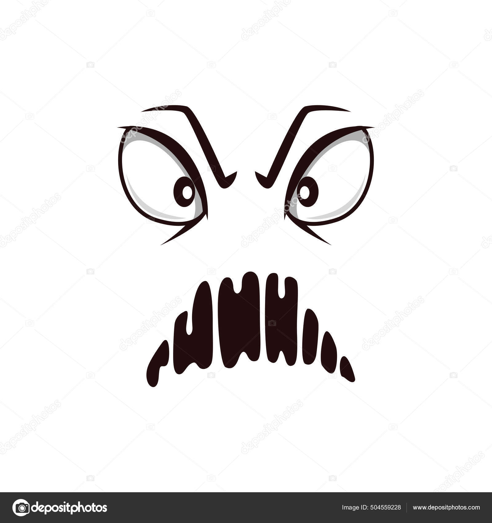 Cara Monstro Desenho Animado Irritado Ilustração Assustadora Mítica  Expressão Alienígena imagem vetorial de drawkman.gmail.com© 652727148
