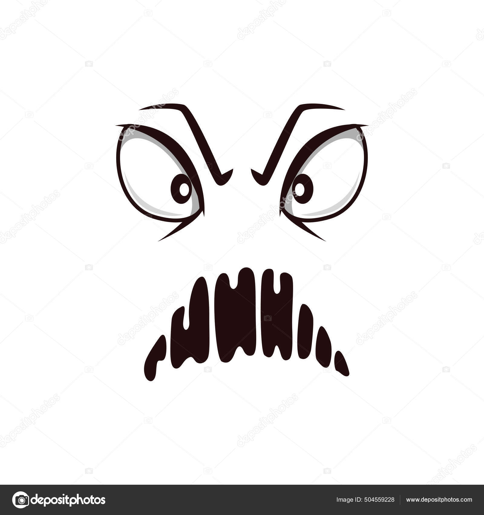 Cara De Monstro De Desenho Animado Irritado. Ilustração De Expressão De  Criatura Alienígena Mítica Assustadora E Assustadora. Timo Para Decoração  De Festa Ou Design De Pacote Royalty Free SVG, Cliparts, Vetores, e