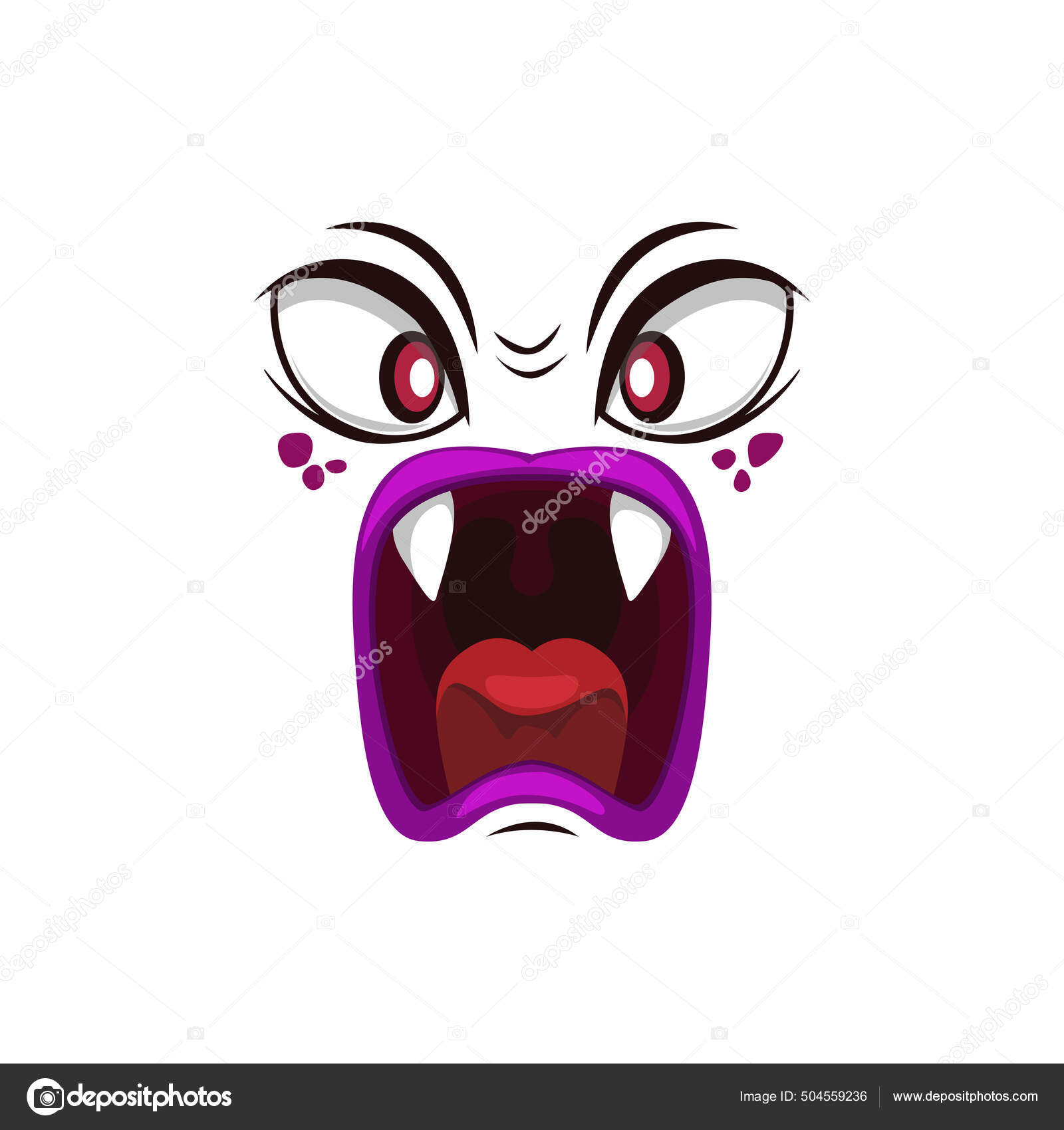 Frightened Ghost Face Vector Icon Halloween Emoji Scary Evil