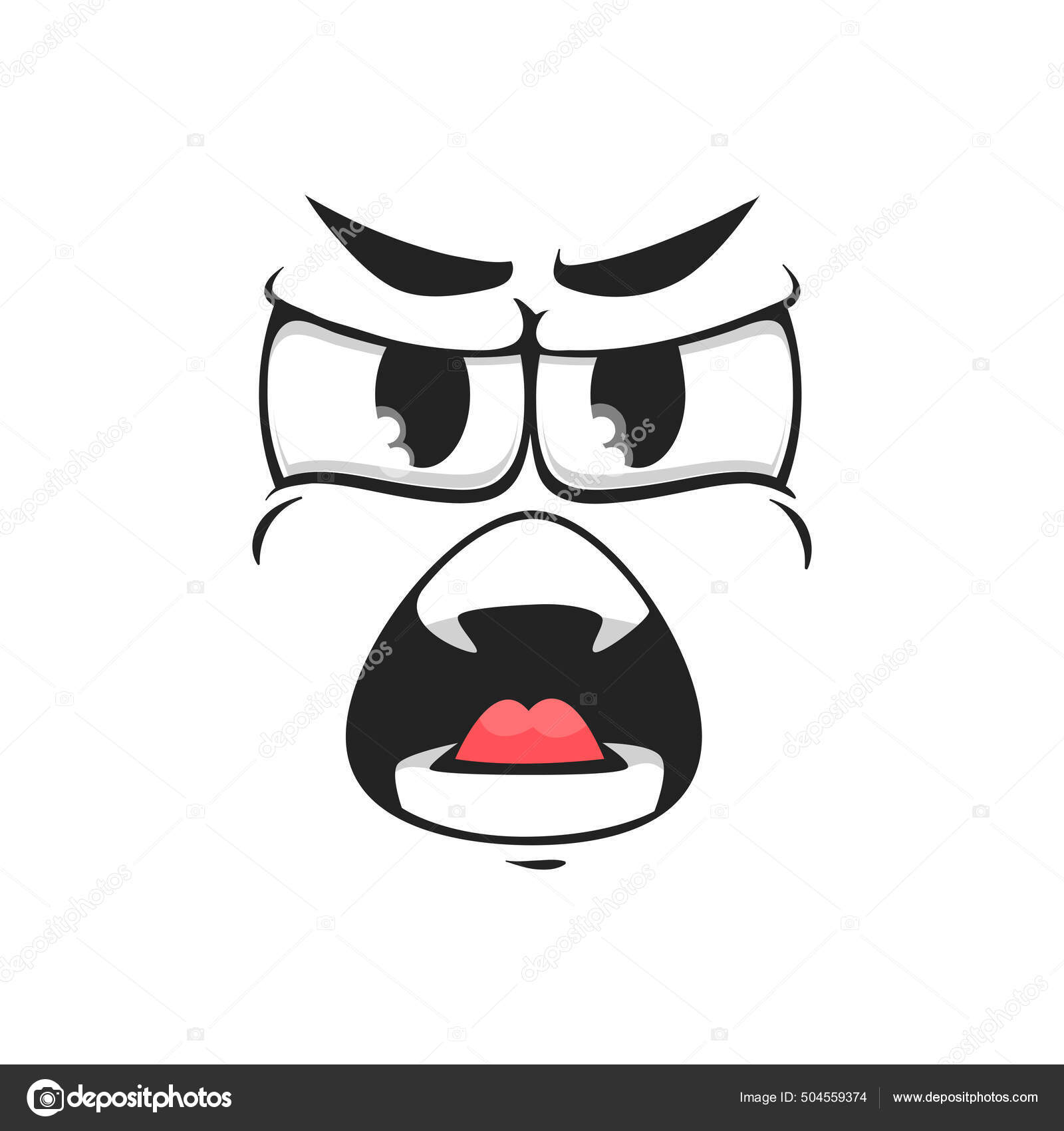 angry screaming cartoon face