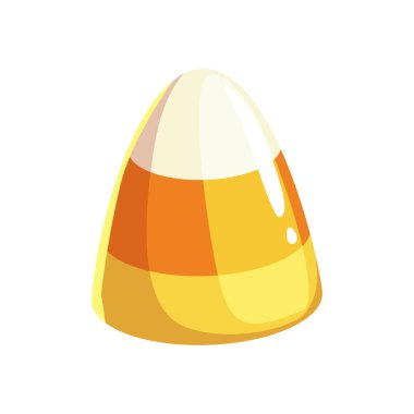 Jöle şekeri üç renkli marmelatlı tatlı ikonu izole etti. Vector sütlü, çikolatalı, doğum günü şekerli Cadılar Bayramı tatlısı. Tatlı karamelli sakız ya da beyaz, sarı ve turuncu renkli emici.