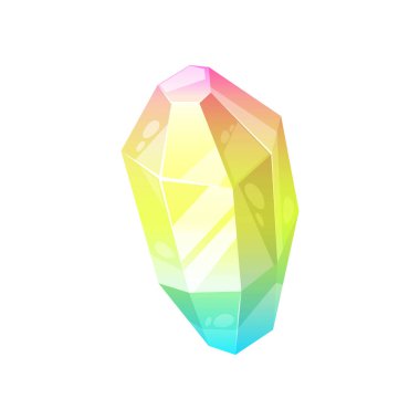 Ui oyun hazine kristal izole mineral düz çizgi film ikonu. Vector mermer cam elmas, parlak yüzlü. Ametist, topaz, turuncu sarı kuvars taşı, mücevher kuvars karikatür kaya