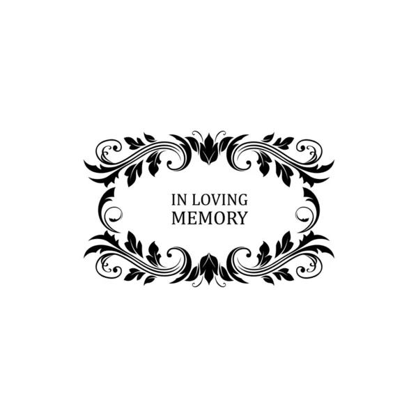 Funeral Flowers Wreath Condolence Death Vector Floral Frame Ribbon Loving — Stock Vector