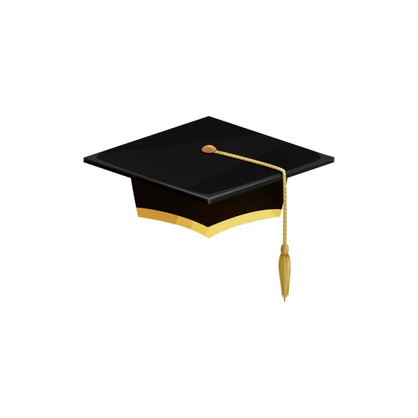 Cappello Laurea Berretto Universitario Icona Del Vettore Educativo Diploma Cerimonia — Vettoriale Stock