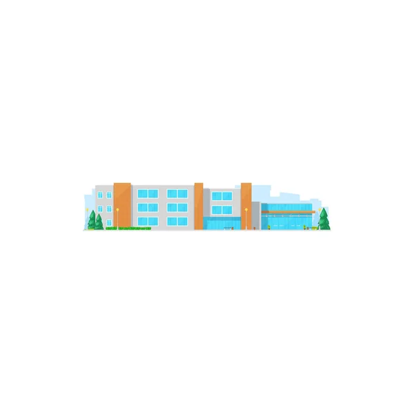 Icono Del Edificio Escuela Universidad Universidad Educación Vector Casa Plana — Vector de stock