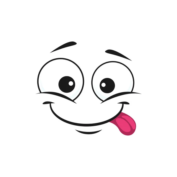 Burlas Sonriente Contento Yummy Emoji Aislado Icono Emoticono Vector Emoji — Vector de stock