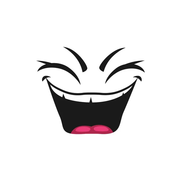 Emoticon Otwartymi Ustami Śmiechu Mrugniętymi Oczami Odizolowana Ikona Wektor Usatysfakcjonowany — Wektor stockowy