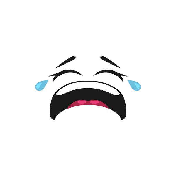 Emoji Llorón Deprimido Mal Humor Icono Aislado Vector Molesto Emoji — Vector de stock