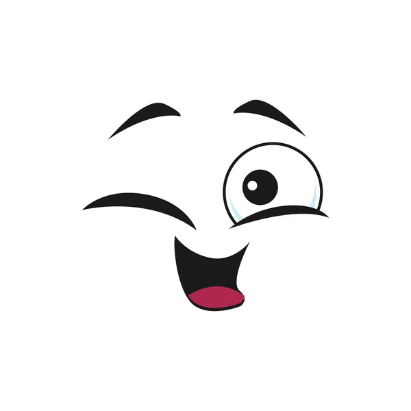 Emoticon Geste Zwinkernden Blinkenden Augen Isoliert Glücklich Emoji Symbol Vector — Stockvektor