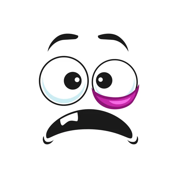 Emoticon Olho Preto Com Dente Boca Aberta Ícone Isolado Emoji —  Vetores de Stock