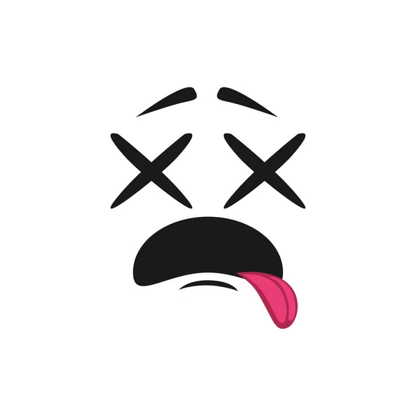 Emoticono Con Ojos Cruzados Tontos Mostrando Lengua Emoji Muerto Aislado — Archivo Imágenes Vectoriales