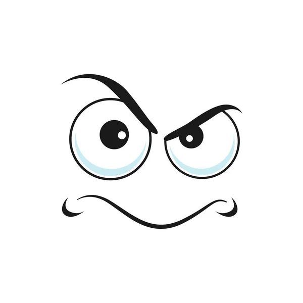 Emoticono Malvado Enojado Gruñón Aislado Emoji Malo Caricatura Vectorial Personaje — Vector de stock